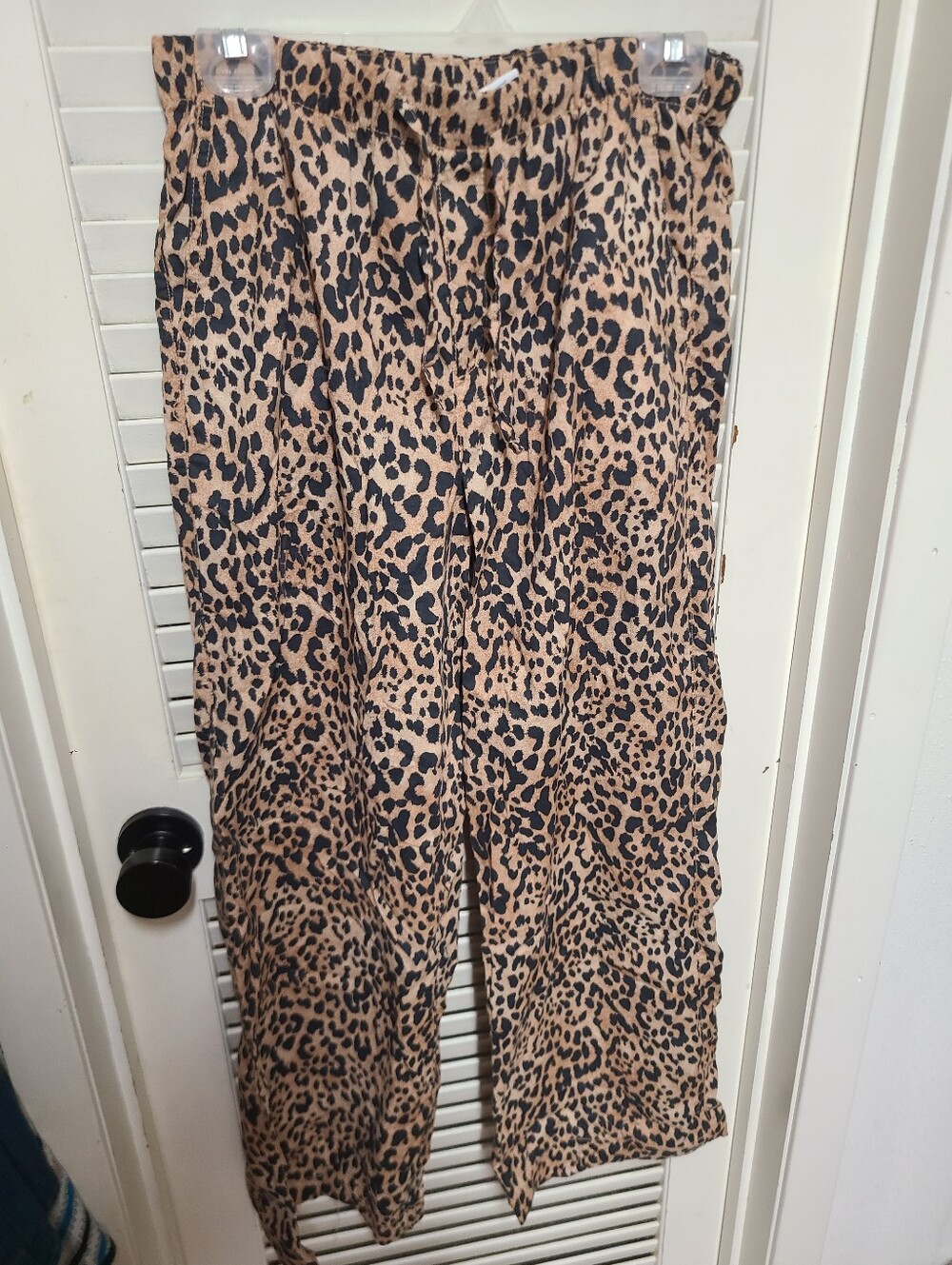 Gap Pull On Linen Wide Leg Leopard Cheetah Pant